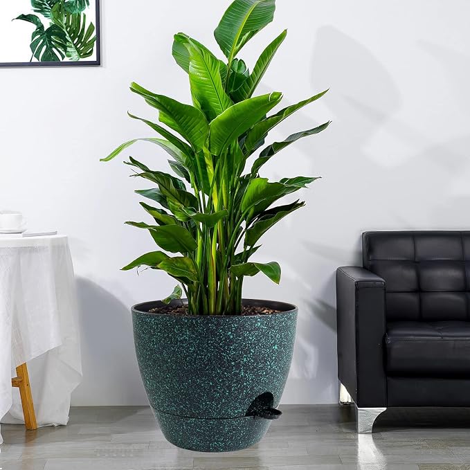UOUZ 12 inch Large Self Watering Pots, Plastic Planters - Image 6