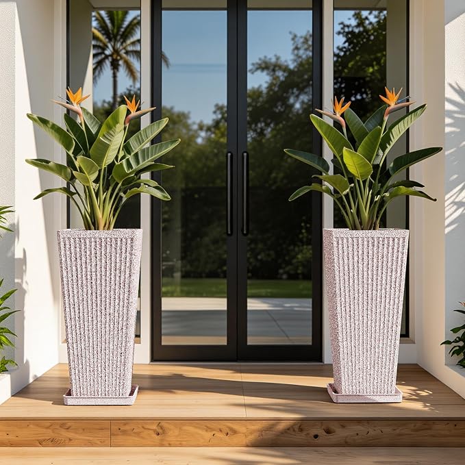 24" Tapered Tall Planters for Outdoor Plants - Image 7