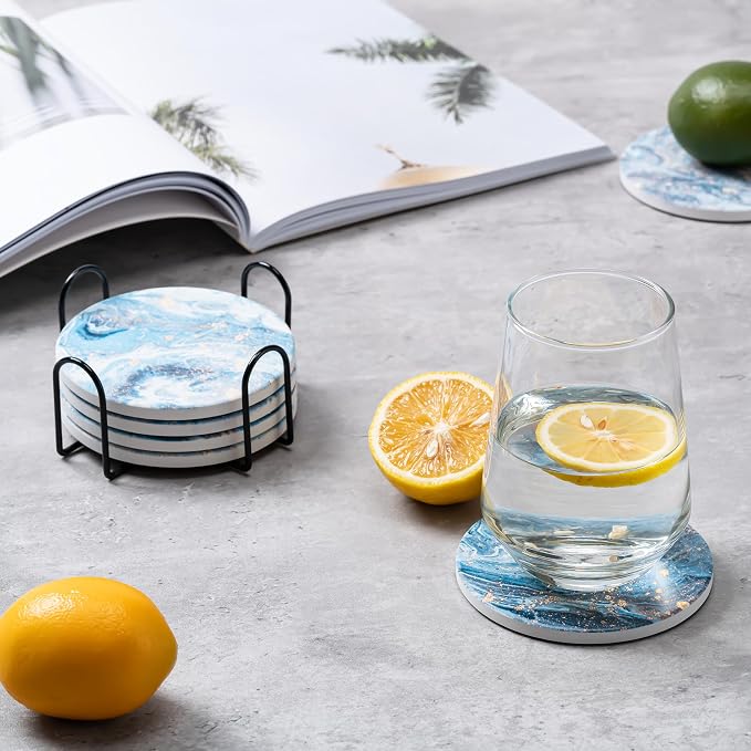 6Pcs Absorbent Coasters Set - Image 5