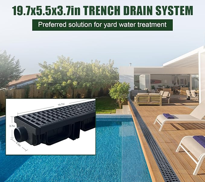 2 Pack 19.7x5.5x3.7 in. A15 Channel Drain - Image 3