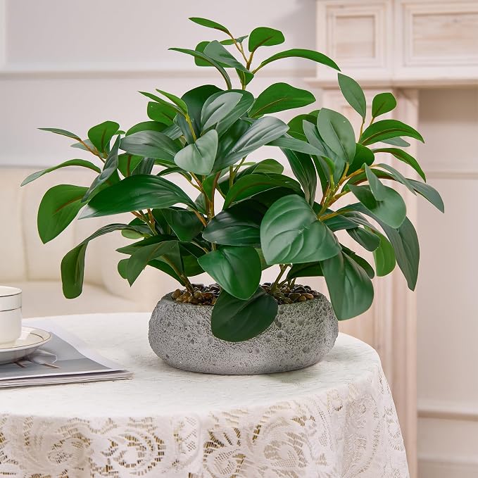 K&Y Realistic Artificial Potted Plants Olive Wild Fern Berry Decor Low - Image 2