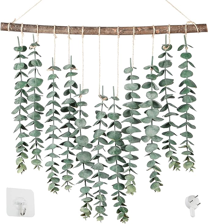 Sggvecsy 17.7‘’Eucalyptus Wall Hanging Artificial Eucalyptus Plant Fake by Sggvecsy