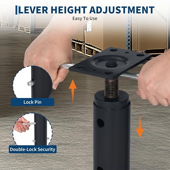 Adjustable Jack Post 56"-100", 18000LBS House Jacks | Heavy duty steel support - Image 2