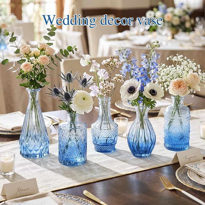 Fixwal Set of 18 Blue Bud Vases - Image 4