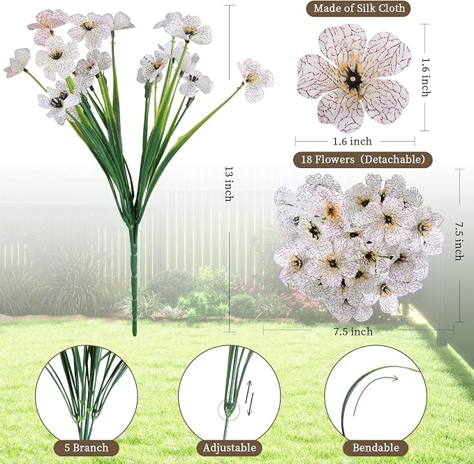 ColoPlay 24 Bundles White Artificial Flowers - Image 2