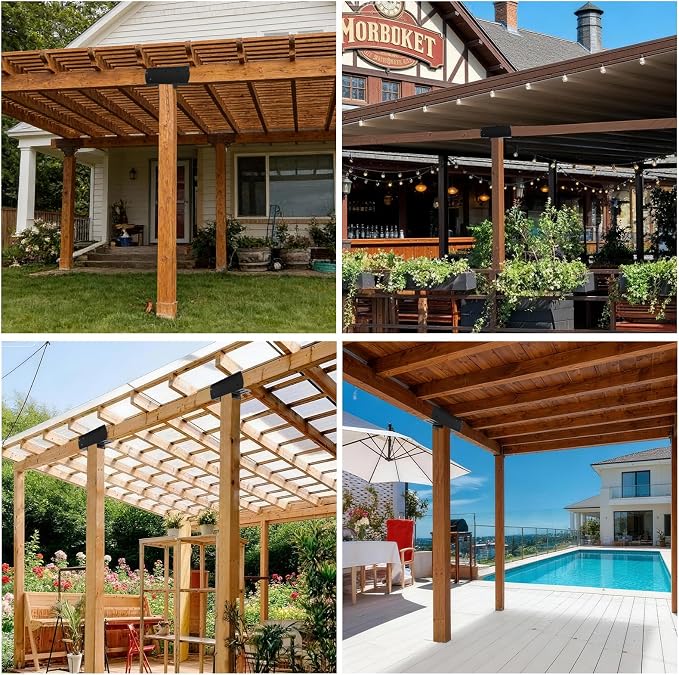 2 Pcs 4"x 4" 3-Way Pergola Bracket Post | T-Shaped Bracket Woodworks Pergola - Image 7