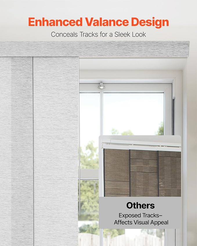 VEVOR Panel Track Blinds, Extendable Track from 45.8 in to 86 in W, Trimmable - Image 4
