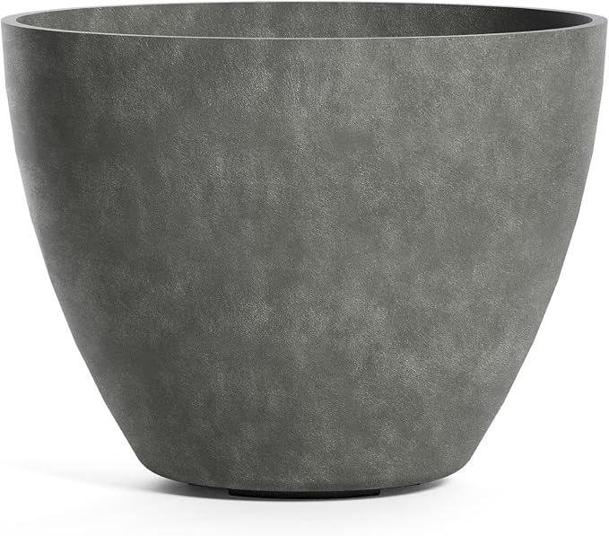 Lupo Tapered Indoor/Outdoor Planter, 32x24in Grey Stone by Cosapots