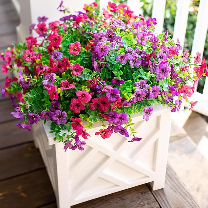 florisso Artificial Flowers for Outdoors Daisy 12 Bundles for Home Decor | Faux - Image 2