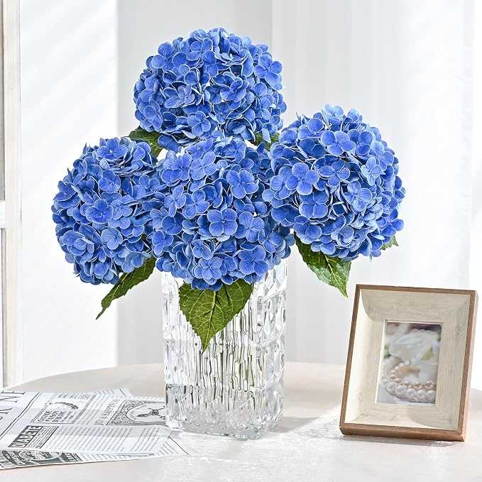 3Pcs 21in Latex Real Touch Hydrangea Artificial Flowers | Lifelike Large - Image 2
