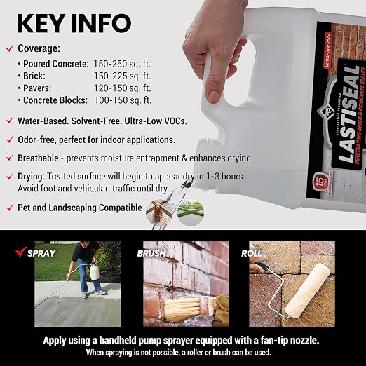 LastiSeal Brick & Concrete Sealer – Deep-Penetrating Sealer that Strengthens - Image 5