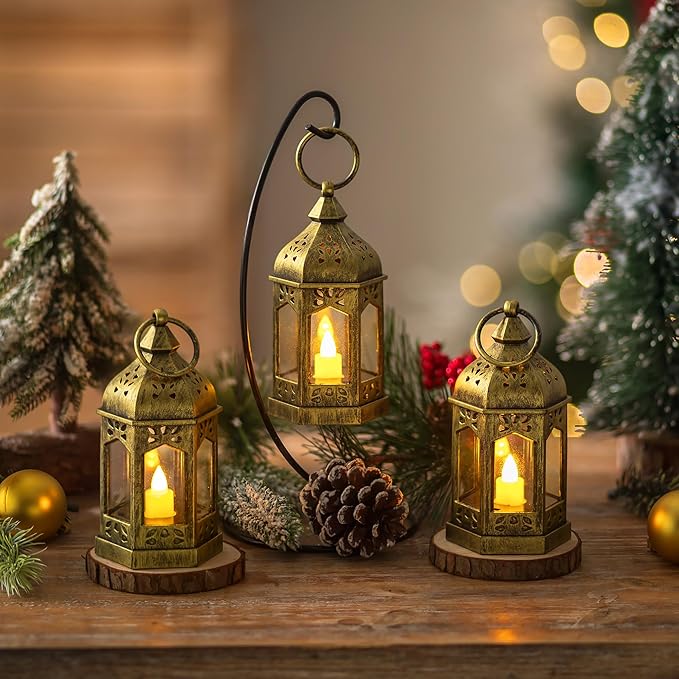 Hewory 10PCS Gold Mini Lanterns - Image 5