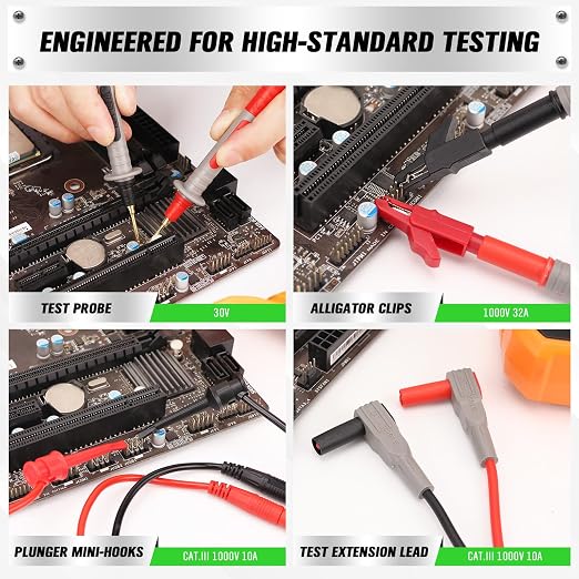 SWANLAKE 27-Piece Multimeter Test Leads Set, CAT.III 1000V / CAT.IV 600V - Image 5