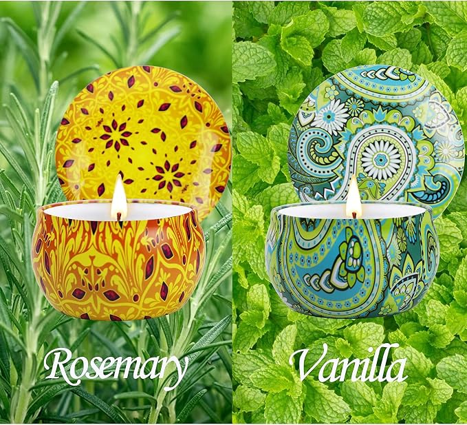 Aromatherapy Candles for Home Scented, 2 Pack 2.5 oz Natural Fresh Rosemary and - Image 4
