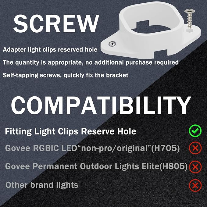 Light Clips Mounting Brackets for Govee H706 Outdoor Lights, 60 Pack | Replace - Image 6