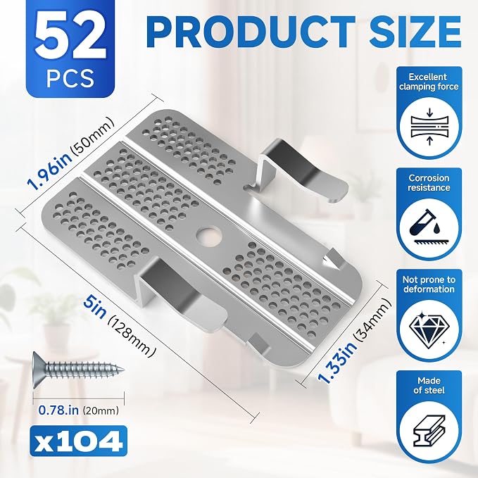 52 Pack Drywall Repair Clips, 104 Screws - Image 2