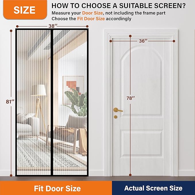 Magnetic Screen Door, Door Screen Magnetic Closure-Keeps Bugs Out Let Breeze in - Image 2