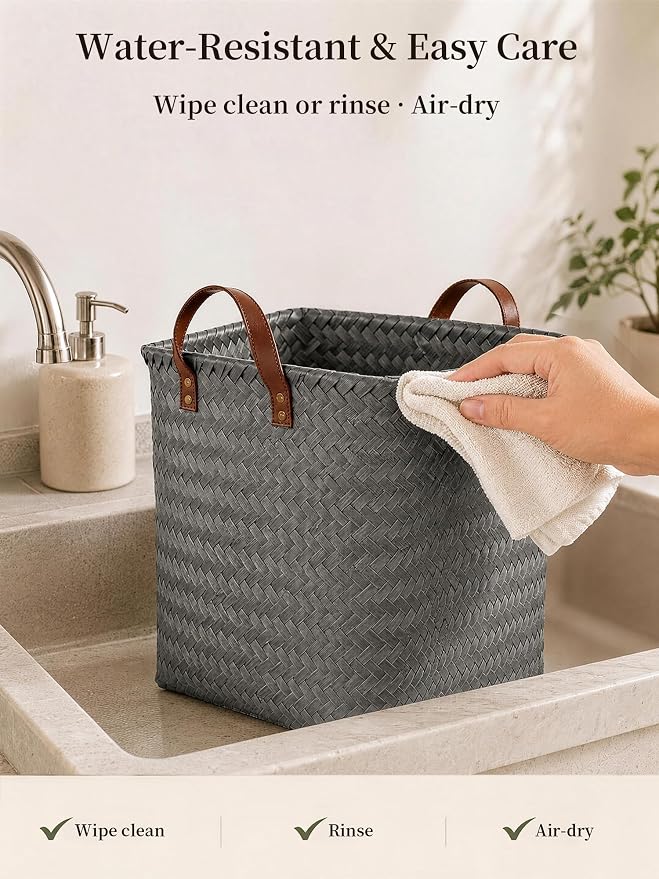 Wicker Storage Baskets, 4 Pack Woven Baskets - Image 7