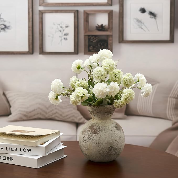 7" Ceramic Vase for Home Decor, Decorative Terracotta Farmhouse Rustic Vases - Image 5