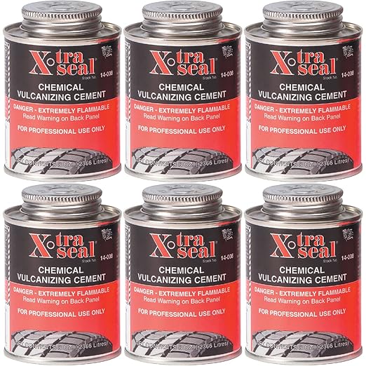 X-Tra Seal Tire Tube Paste 6 Pack 8oz Black Waterproof Rubber Compatible Low to by Unknown
