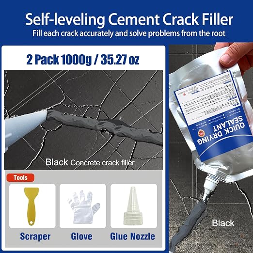 Concrete Crack Filler and Sealant, Quick Drying High Elasticity Cement Crack - Image 2