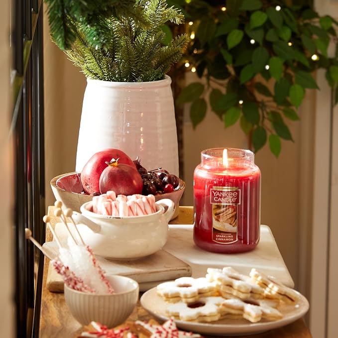 Yankee Candle Sparkling Cinnamon Scented Classic 22oz Large Jar Single Wick - Image 4