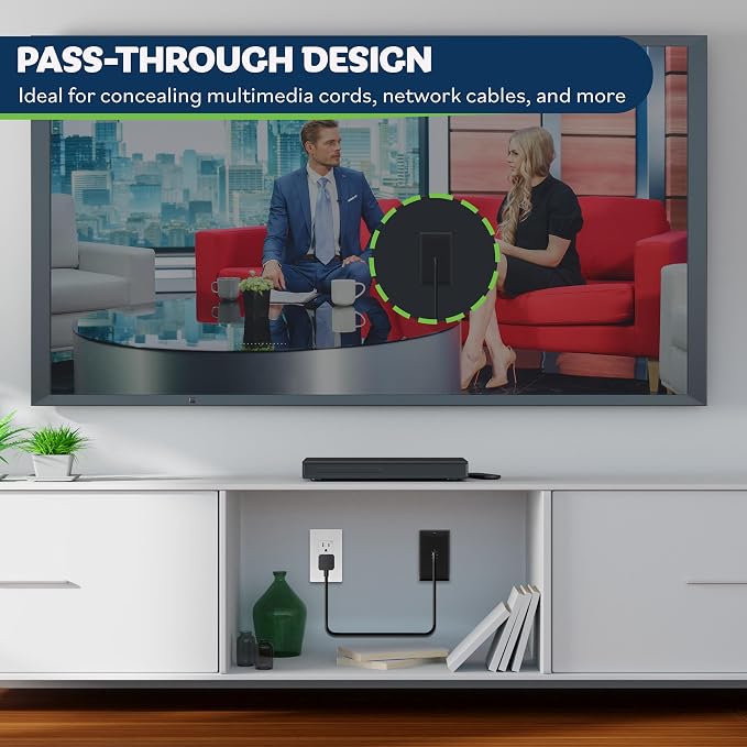 TOPGREENER 1-Gang Flexible Rubber Cable Pass-Through Wall Plate, wall-mount TVs - Image 4