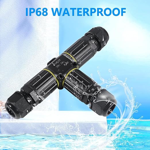 3PCS IP68 Waterproof Electrical Cable Connector, Outdoor 2 Pin T Shape Junction - Image 2
