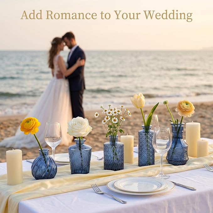 Clear Glass Bud Vase Set of 14 Pcs, Small Bud Vases in Bulk, Glass Crystal - Image 5