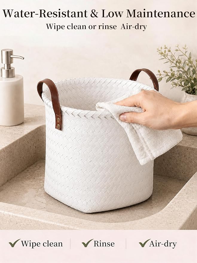 Wicker Storage Baskets, 4 Pack Woven Baskets - Image 7