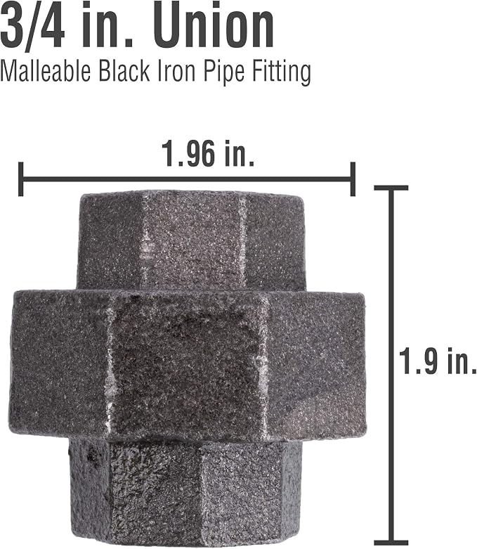 PIPE DECOR Union Fitting, 3/4 Inch, DIY Furniture, and Standard 3/4 Inch - Image 2