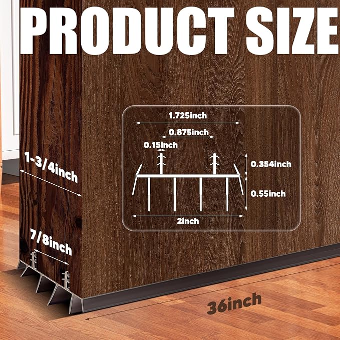 3PCS 36Inch Door Bottom Kerf Weather Stripping - Image 2