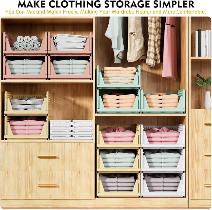 Upgraded Closet Organizers and Storage, Stackable Closet Organizer Basket | 5 - Image 4