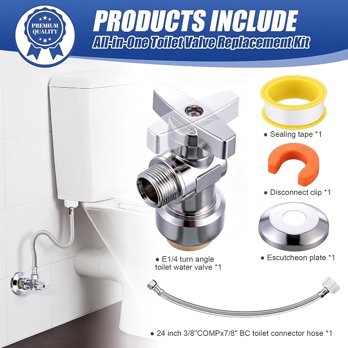 Dreyoo Complete Toilet Shut Off Valve Set - Image 5