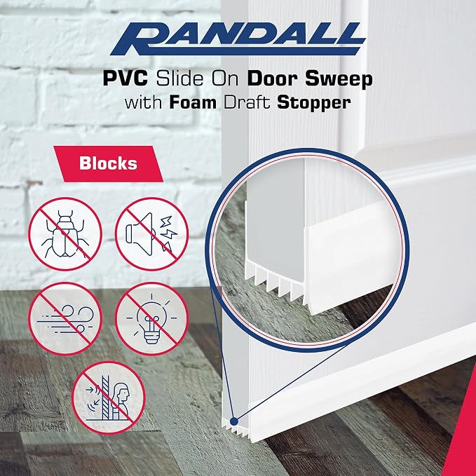 PVC Slide on Door Sweep with Foam Draft Stopper/Sweep - Image 7