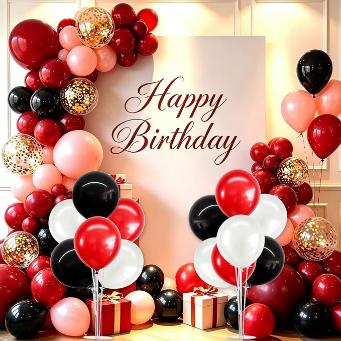 TONIFUL 4 Set Black Red White Balloon Stand Balloon Centerpieces - Image 6