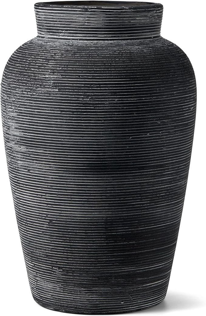 9.5 Inch Ceramic Flower Vase, Modern Farmhouse Rustic Home Decor, Dining Table - Image 7