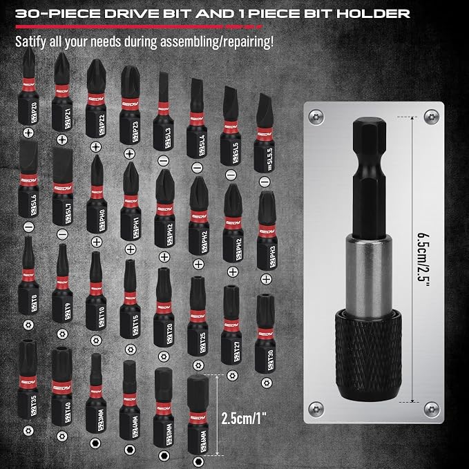 64-Piece 1/4" Drive Impact Socket Wrench Driver-Bits Set, Cr-V Metric&SAE Deep - Image 3