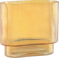 Ribbed Glass Vase, Amber Glass Vase, Fluted Short Vases by YANWE