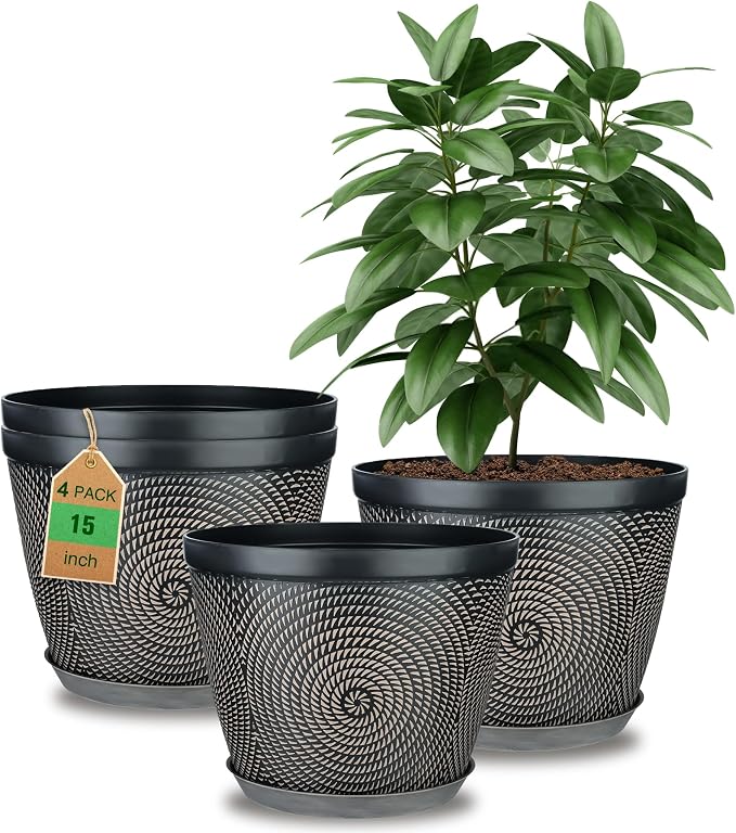 Quarut 15 Inch 4 Pack Large Pots, by Quarut