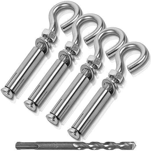 4 Pack 5/16" X 4-3/16" Expansion Eye Bolt, Concrete Eyebolt Anchors, Heavy Duty by Unknown