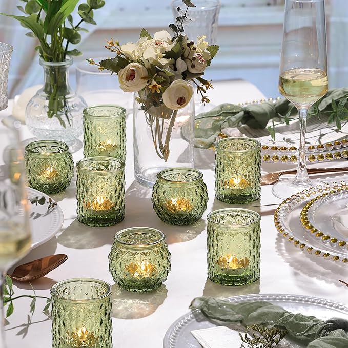 NITIME 36Pcs Assorted Green Votive Candle Holders, Tea Lights Candle Holder - Image 3