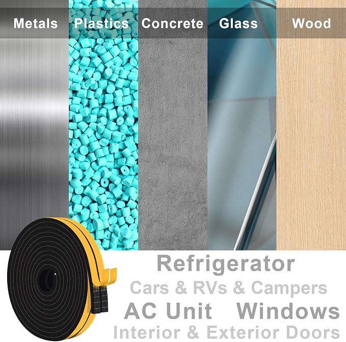 Strong Adhesive Weather Strips for Doors, AC & Large Gaps 1/2x3/8In | Blocks - Image 7