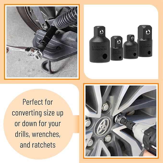 Bates- Impact Socket Adapter and Reducer Set, 1/4" 3/8" 1/2" 3/4", Impact - Image 6