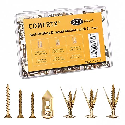 200PCS Self Drilling Drywall Anchors by COMFRTX
