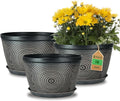 Quarut 10 Inch Flower Pots, 3 Pack Planters by Quarut