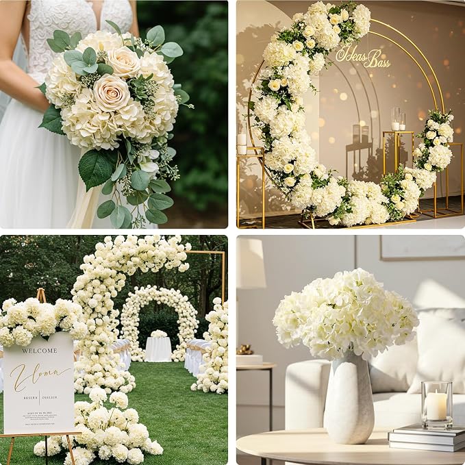 Auihiay 404Pcs Hydrangea Artificial Flowers, Silk Artificial Flowers | - Image 4