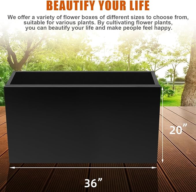 36"x12"x20" Large Metal Planter Box, Galvanized Steel Planter Box | Heavy-Duty - Image 7