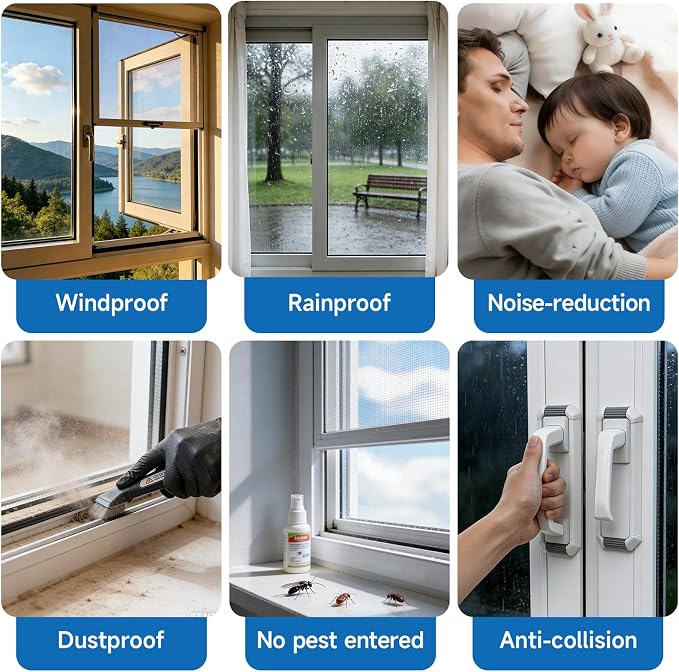 16.5FT Weather Stripping Self-Adhesive Pile Window Seal, Dense Brush - Image 6