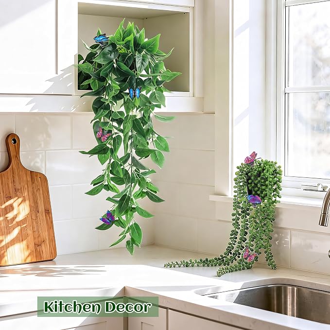 Der Rose 4 Pcs Fake Hanging Plants - Image 7